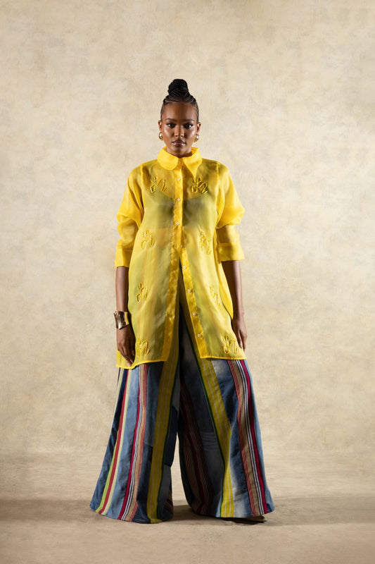 FIA Denim & Aso-oke pants