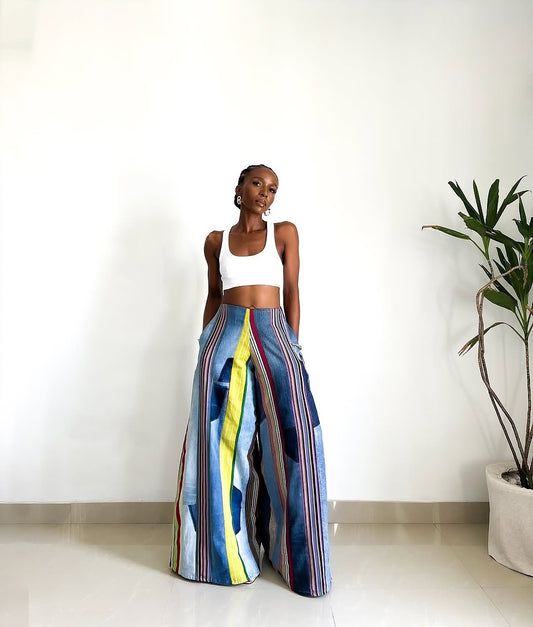 FIA Denim & Aso-oke pants