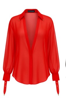RED CHIFFON SHIRT